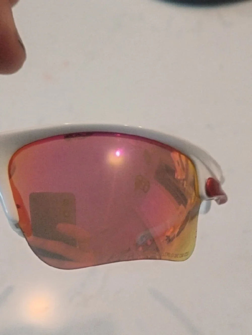 Oakley Polarized Fast jacket White Frames With Pink/Orange Lenses